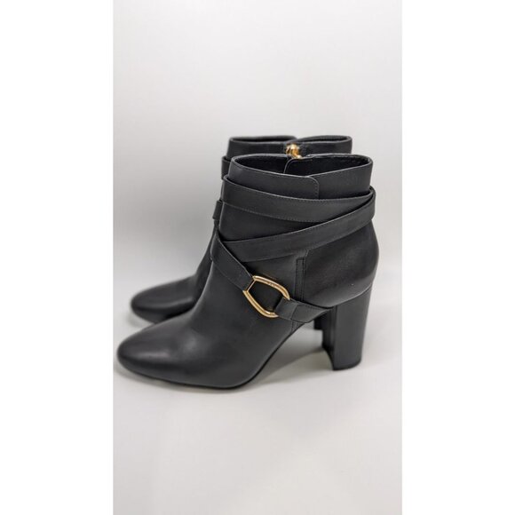 Lauren Ralph Lauren Black Addington Burnished Calf Boots - Picture 3 of 8